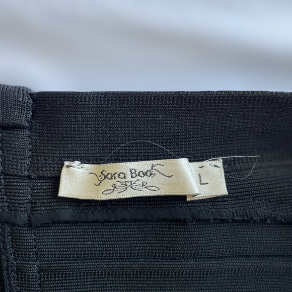 Sara Boo Rayon Bodycon Black Lace up One Shoulder Bandage Mini Dress Size L‎ - Picture 6 of 7